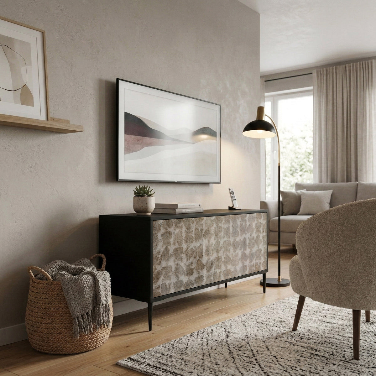 SLIGHTLY BLURRED Mueble de TV Compacto de 2 puertas