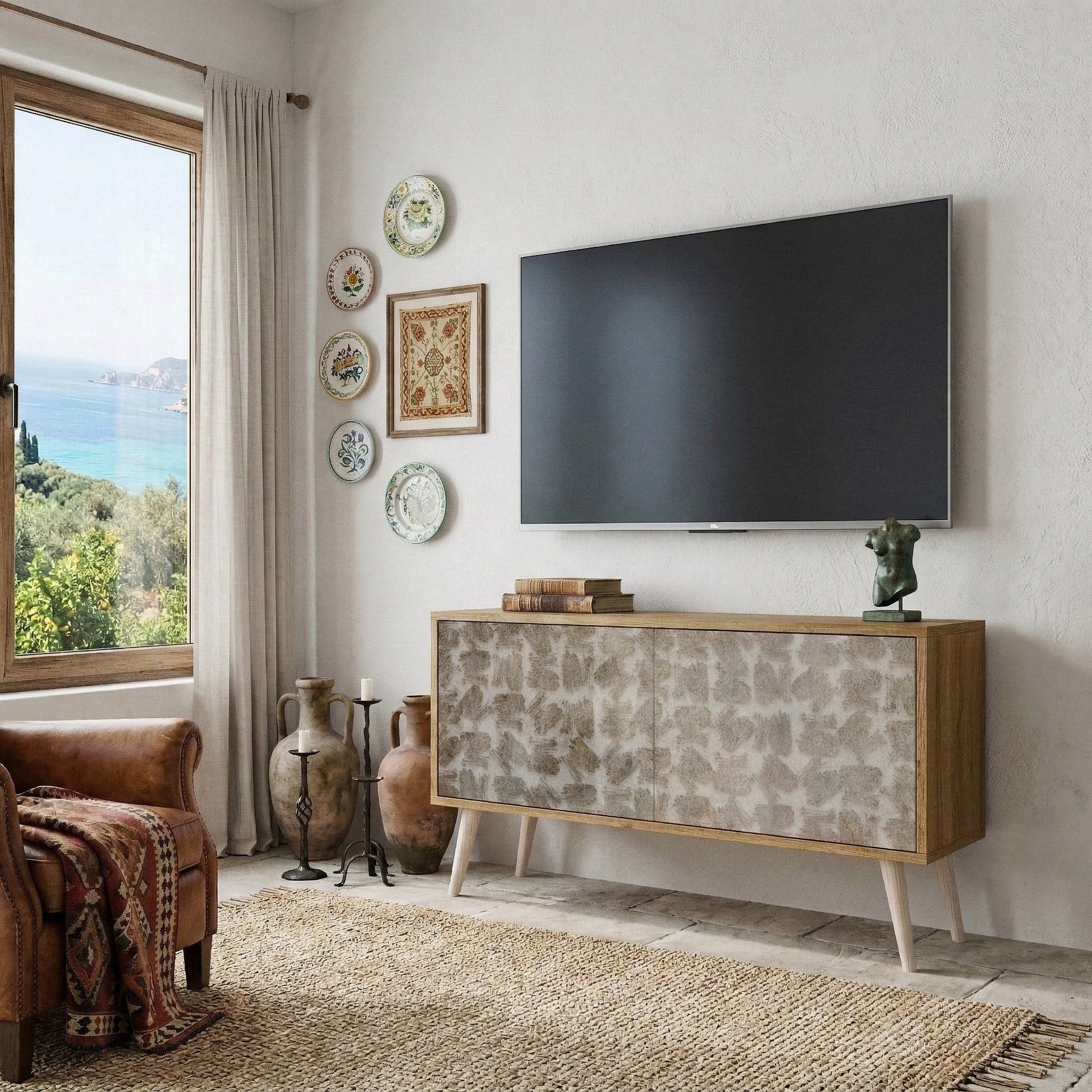 SLIGHTLY BLURRED Mueble de TV Compacto de 2 puertas