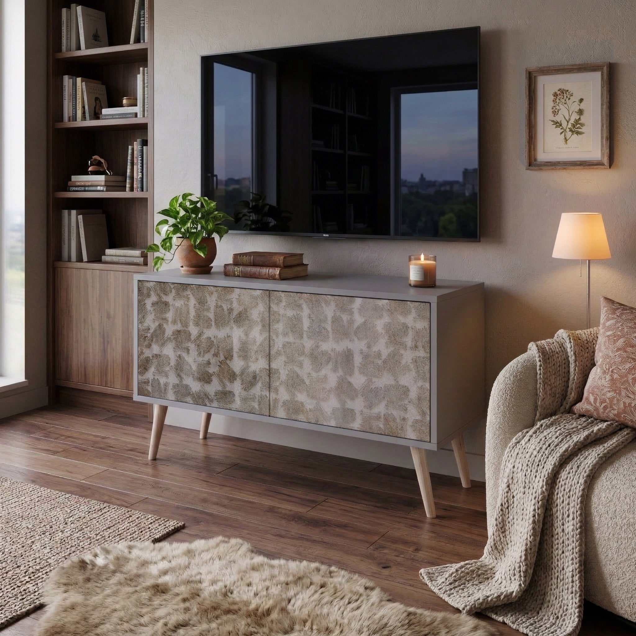 SLIGHTLY BLURRED Mueble de TV Compacto de 2 puertas