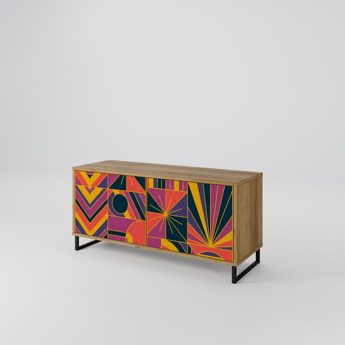 ELECTRIC PATTERNS Mueble de TV Compacto de 2 puertas