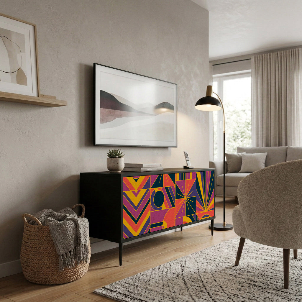 ELECTRIC PATTERNS Mueble de TV Compacto de 2 puertas