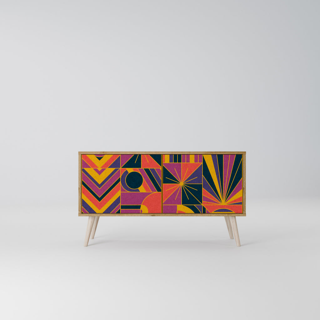 ELECTRIC PATTERNS Mueble de TV Compacto de 2 puertas