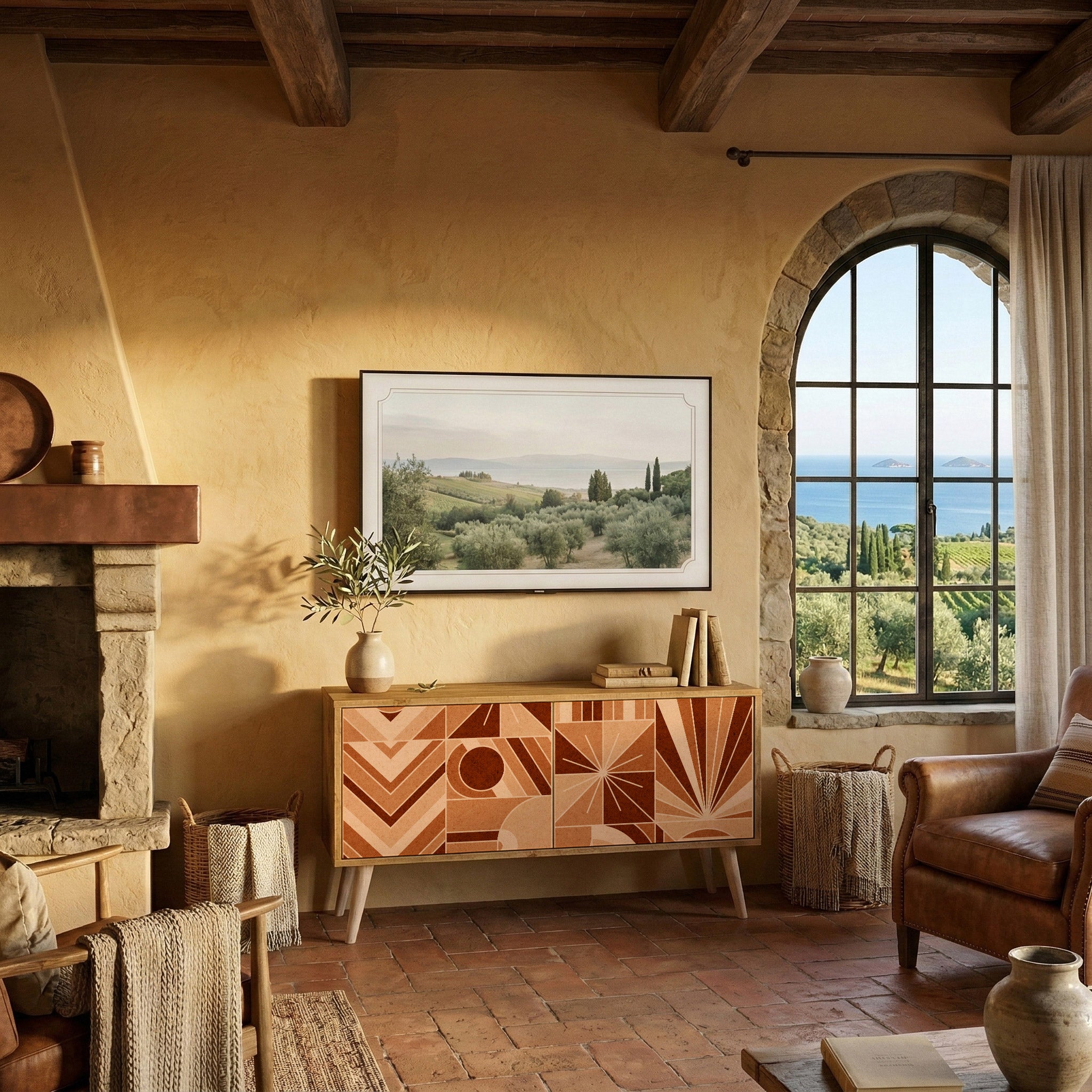 PRISM MOSAIC Mueble de TV Compacto de 2 puertas