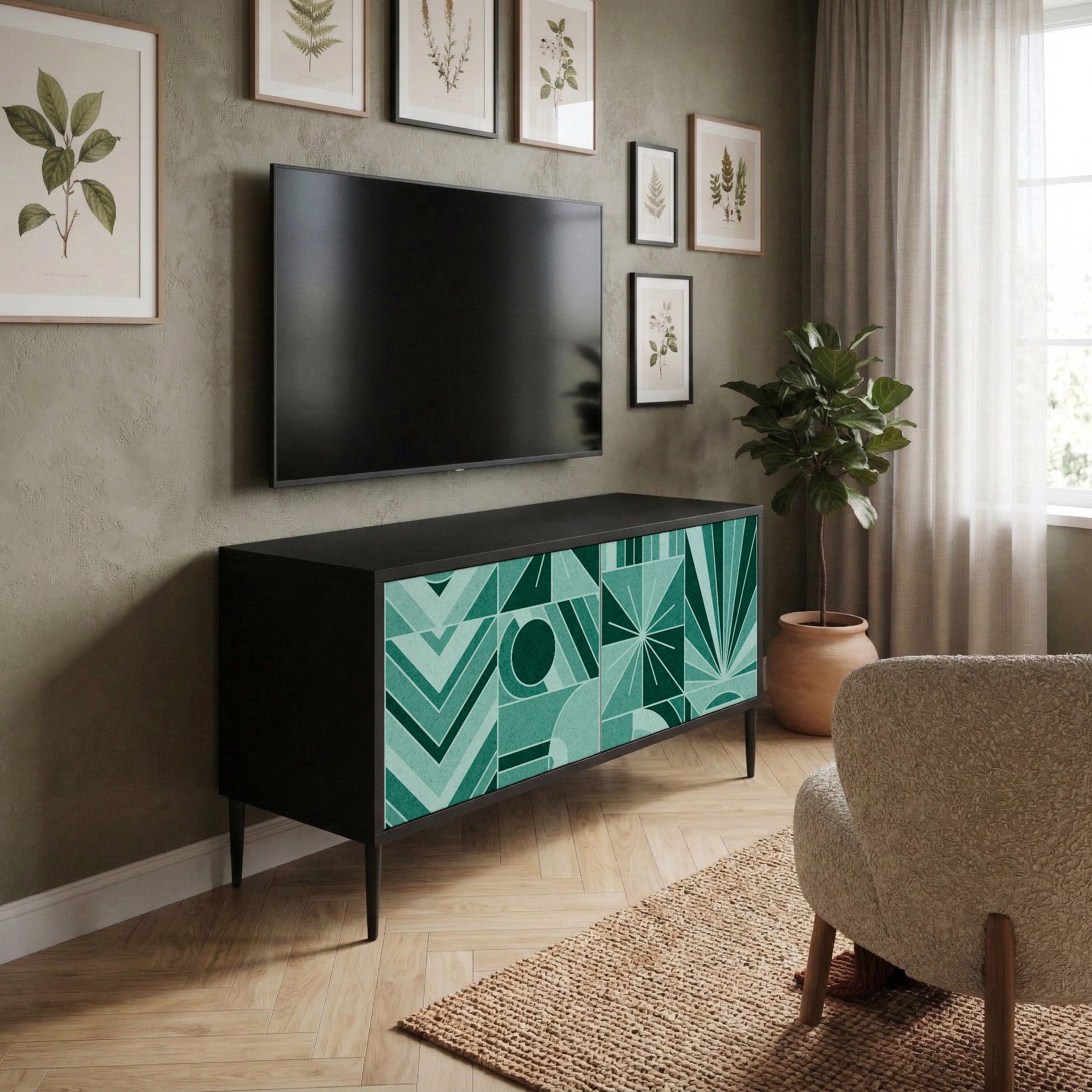 HARMONIC GRID Mueble de TV Compacto de 2 puertas