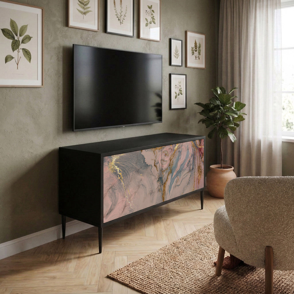 GILDED SWIRLS Mueble de TV Compacto de 2 puertas