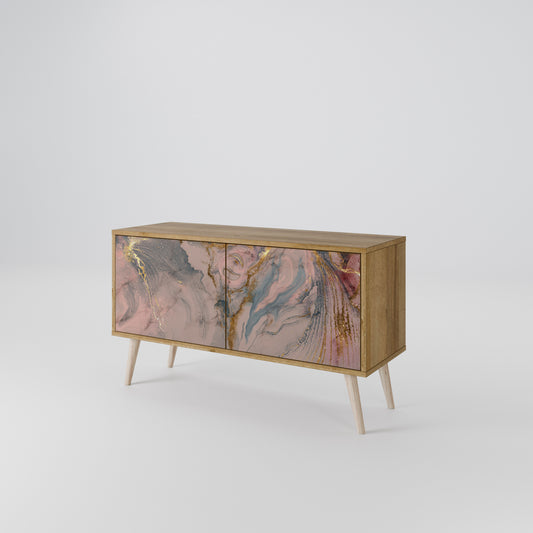 GILDED SWIRLS Mueble de TV Compacto de 2 puertas