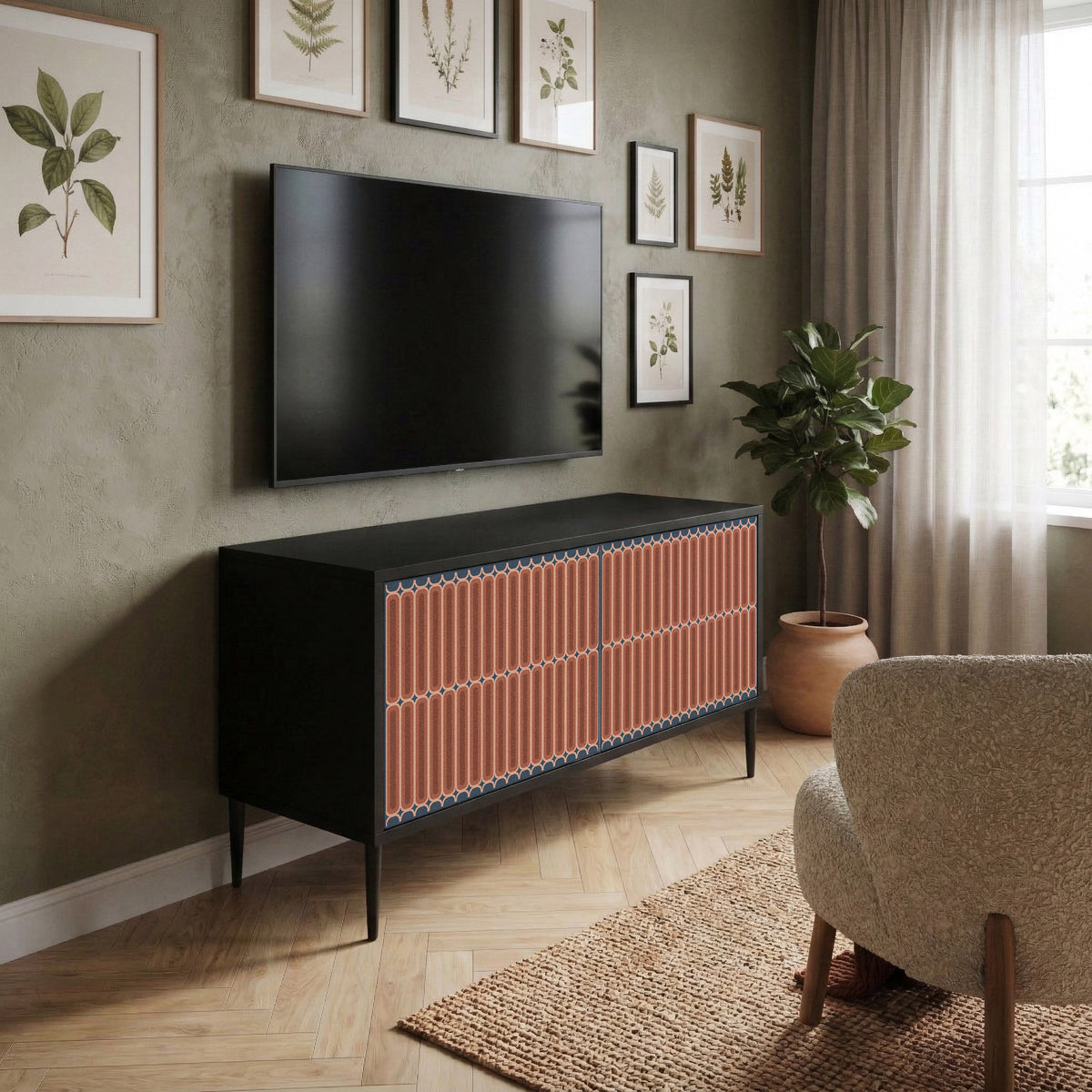 HYPNOTIC GATE Mueble de TV Compacto de 2 puertas