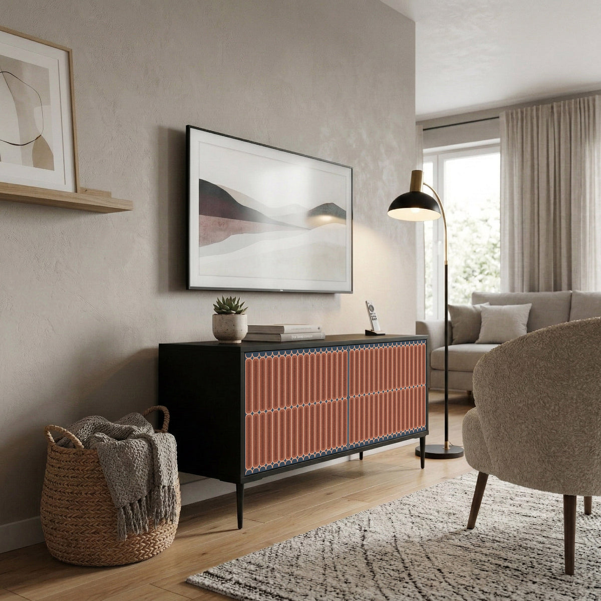 HYPNOTIC GATE Mueble de TV Compacto de 2 puertas