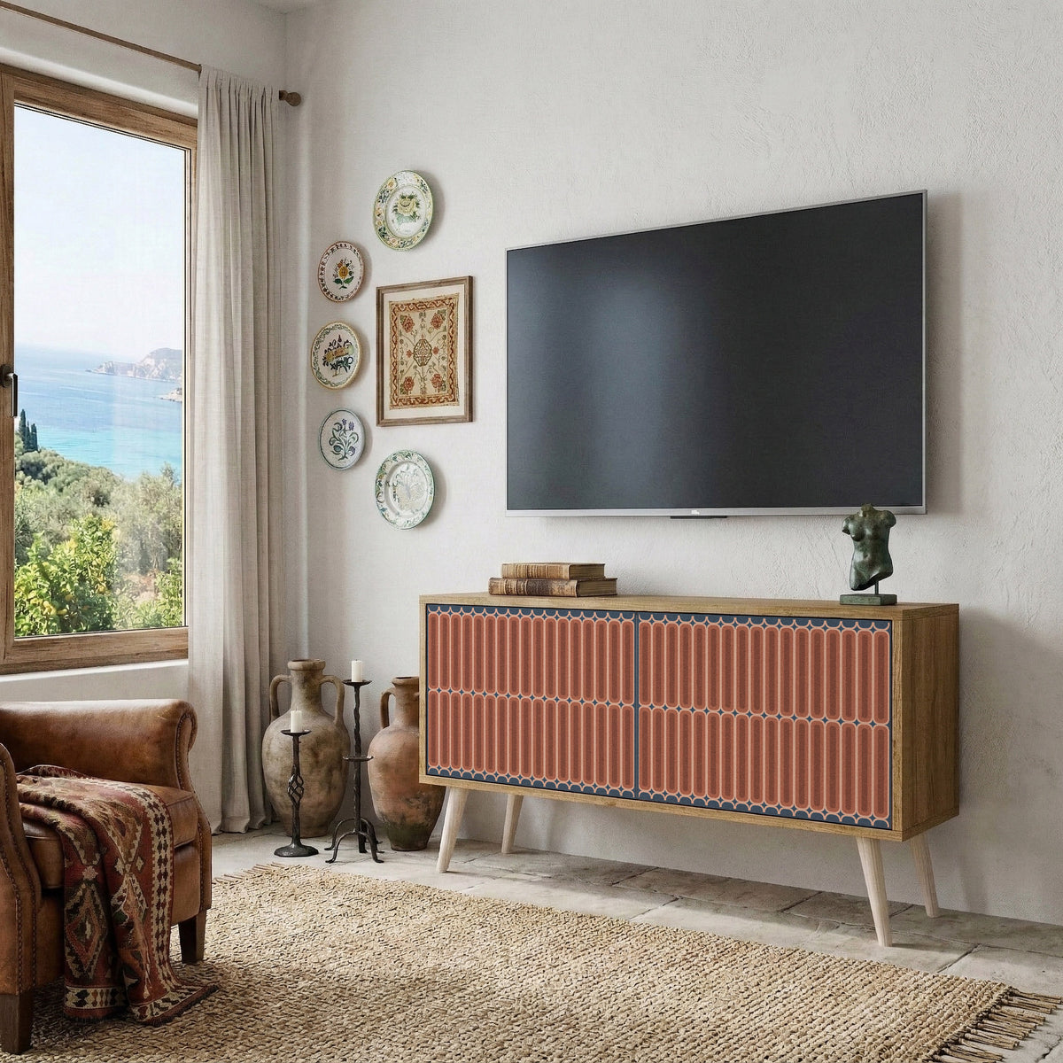 HYPNOTIC GATE Mueble de TV Compacto de 2 puertas