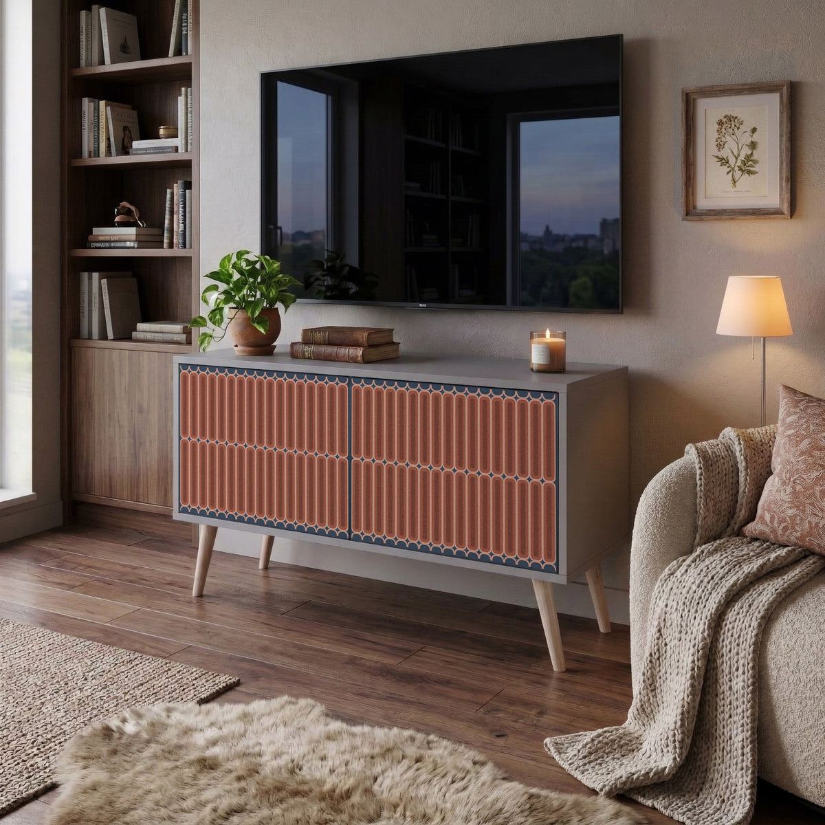 HYPNOTIC GATE Mueble de TV Compacto de 2 puertas