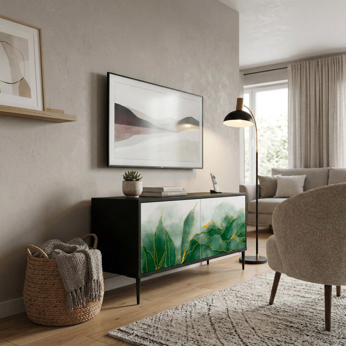 EXPENSIVE NATURE Mueble de TV Compacto de 2 puertas