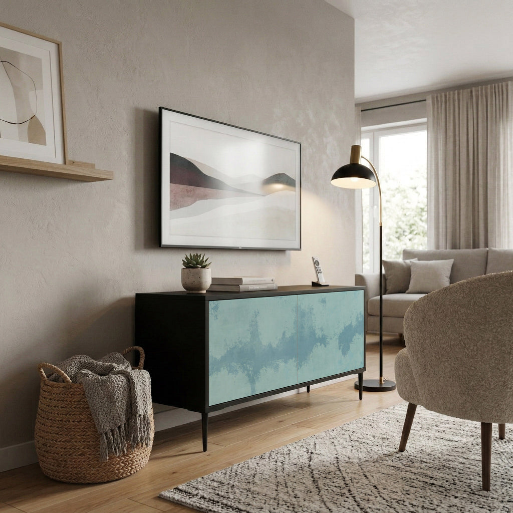 SKY WASH Mueble de TV Compacto de 2 puertas