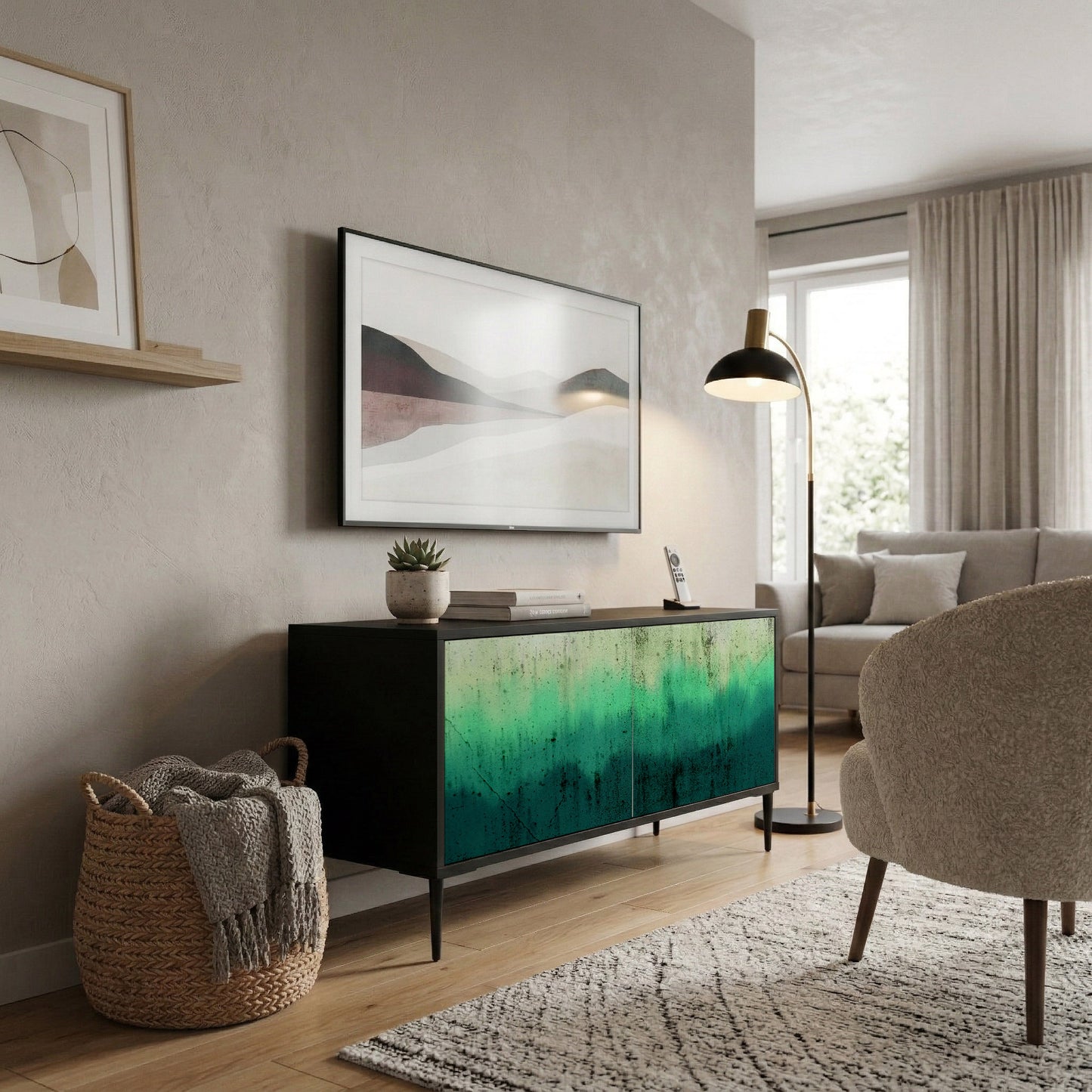 NORTHERN LIGHTS Mueble de TV Compacto de 2 puertas