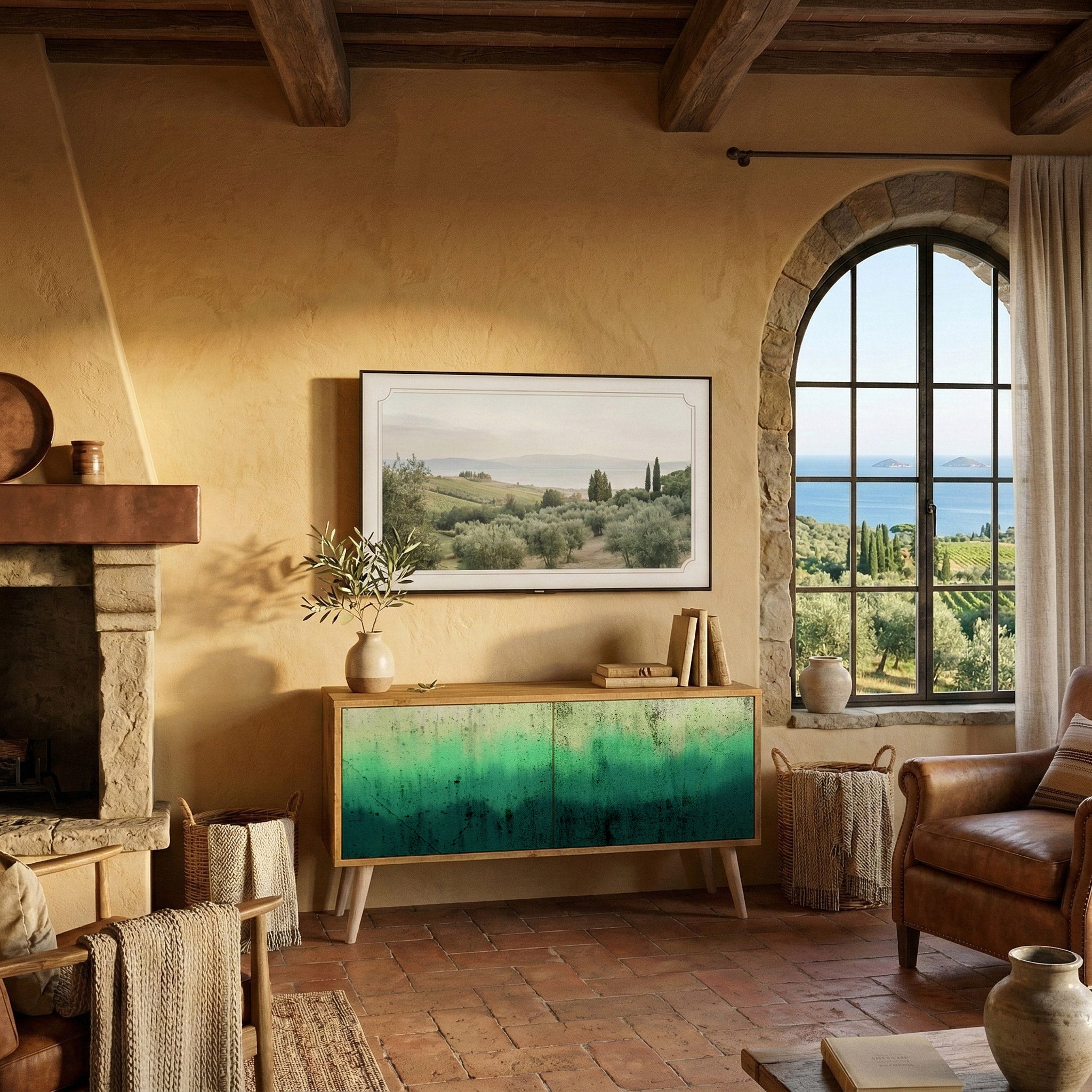 NORTHERN LIGHTS Mueble de TV Compacto de 2 puertas