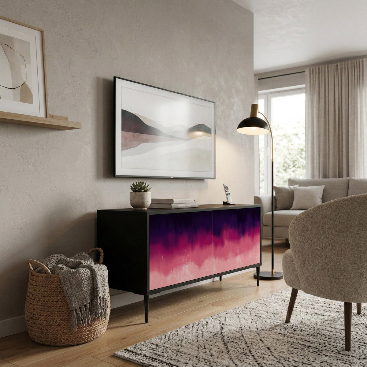 AURORA BOREALIS Mueble de TV Compacto de 2 puertas