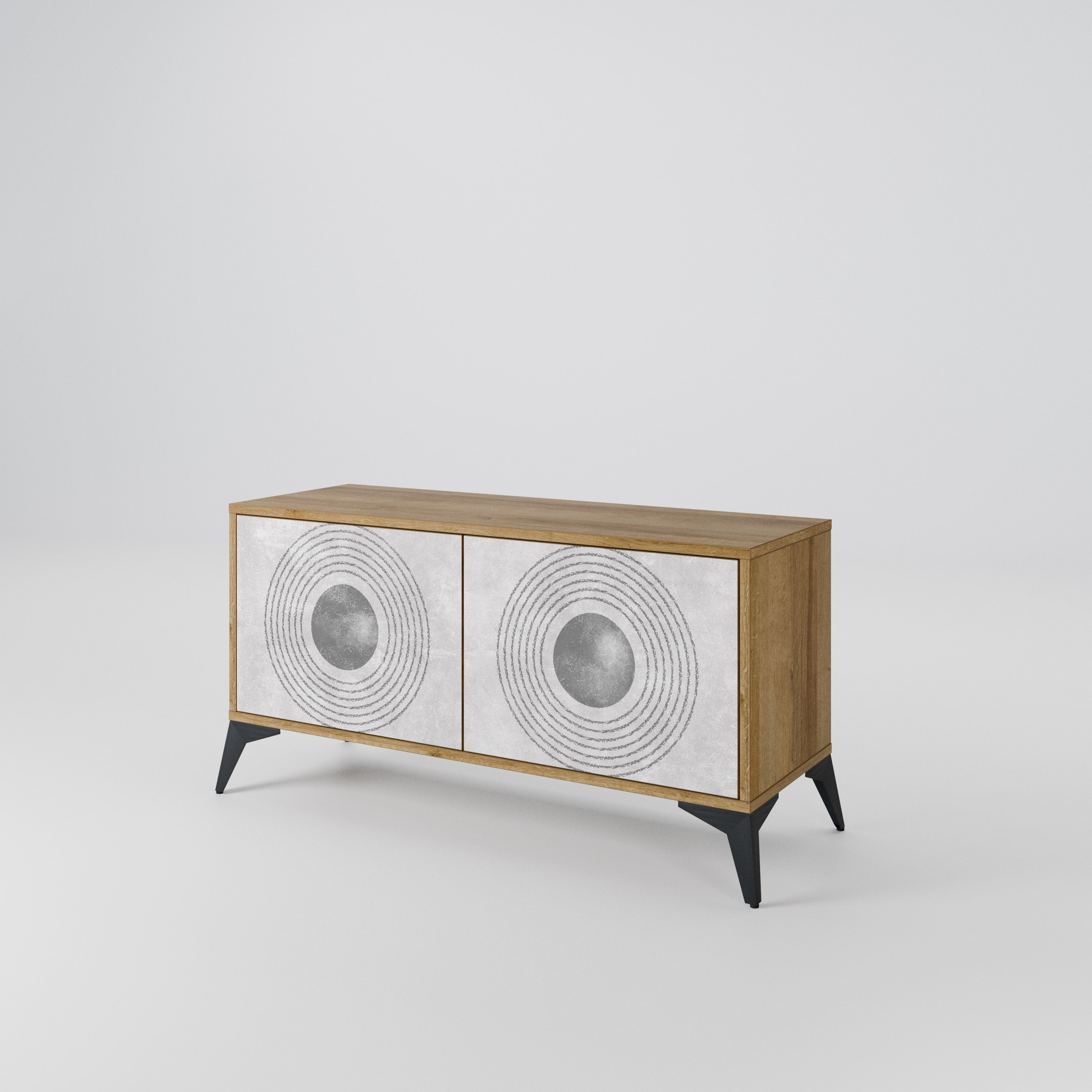 SOLID CIRCLES Mueble de TV Compacto de 2 puertas