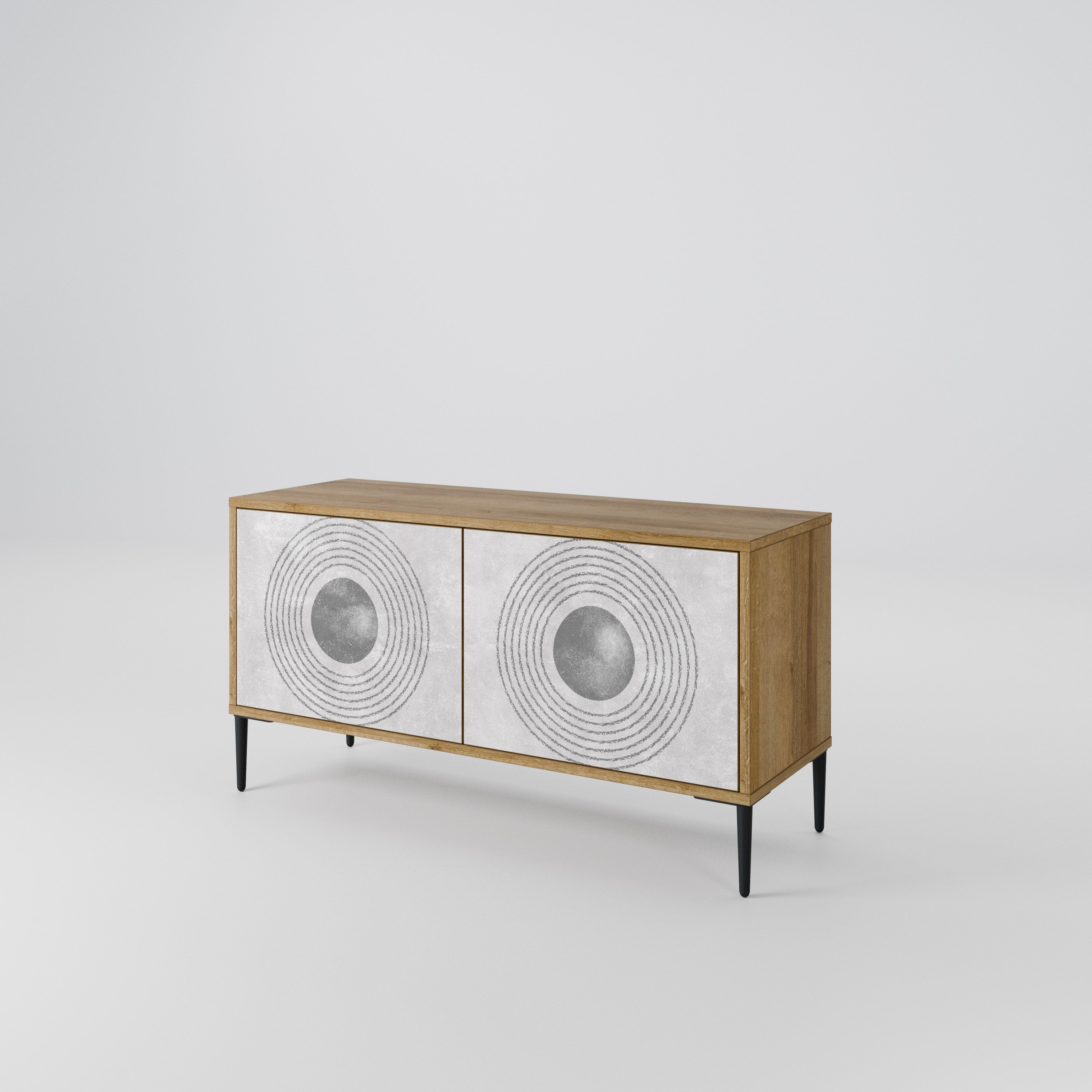 SOLID CIRCLES Mueble de TV Compacto de 2 puertas