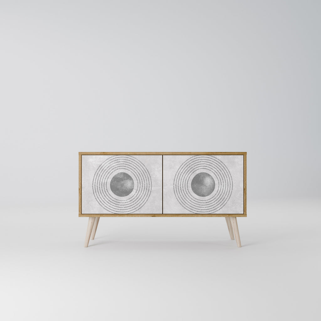 SOLID CIRCLES Mueble de TV Compacto de 2 puertas