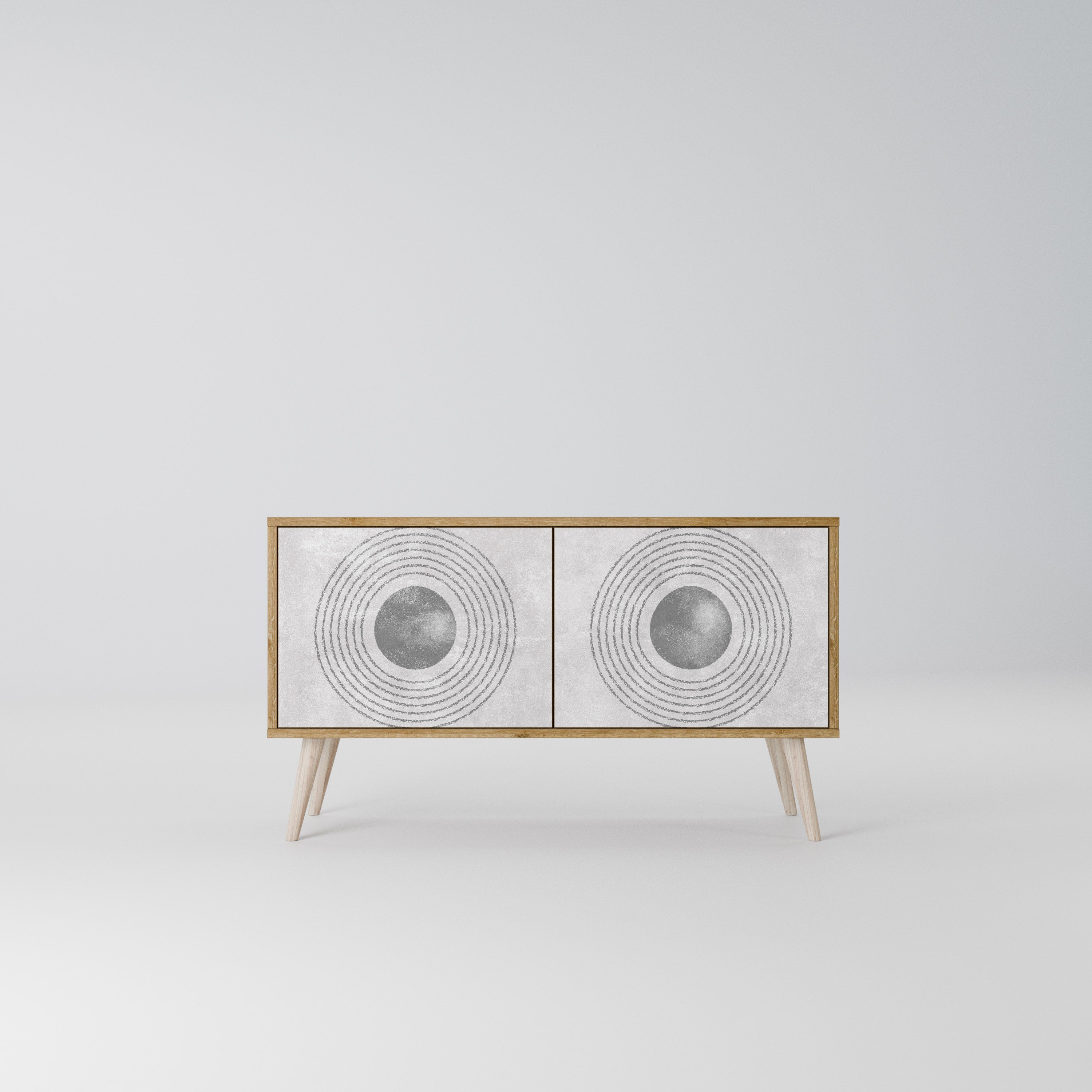 SOLID CIRCLES Mueble de TV Compacto de 2 puertas