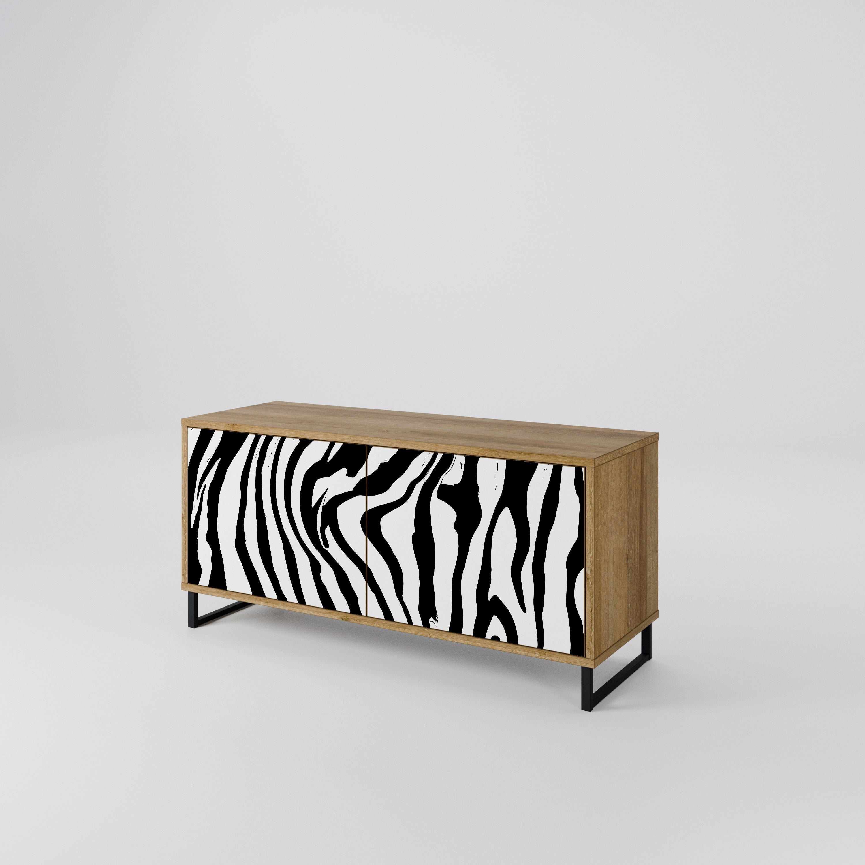 SPLENDID ZEBRA Mueble de TV Compacto de 2 puertas