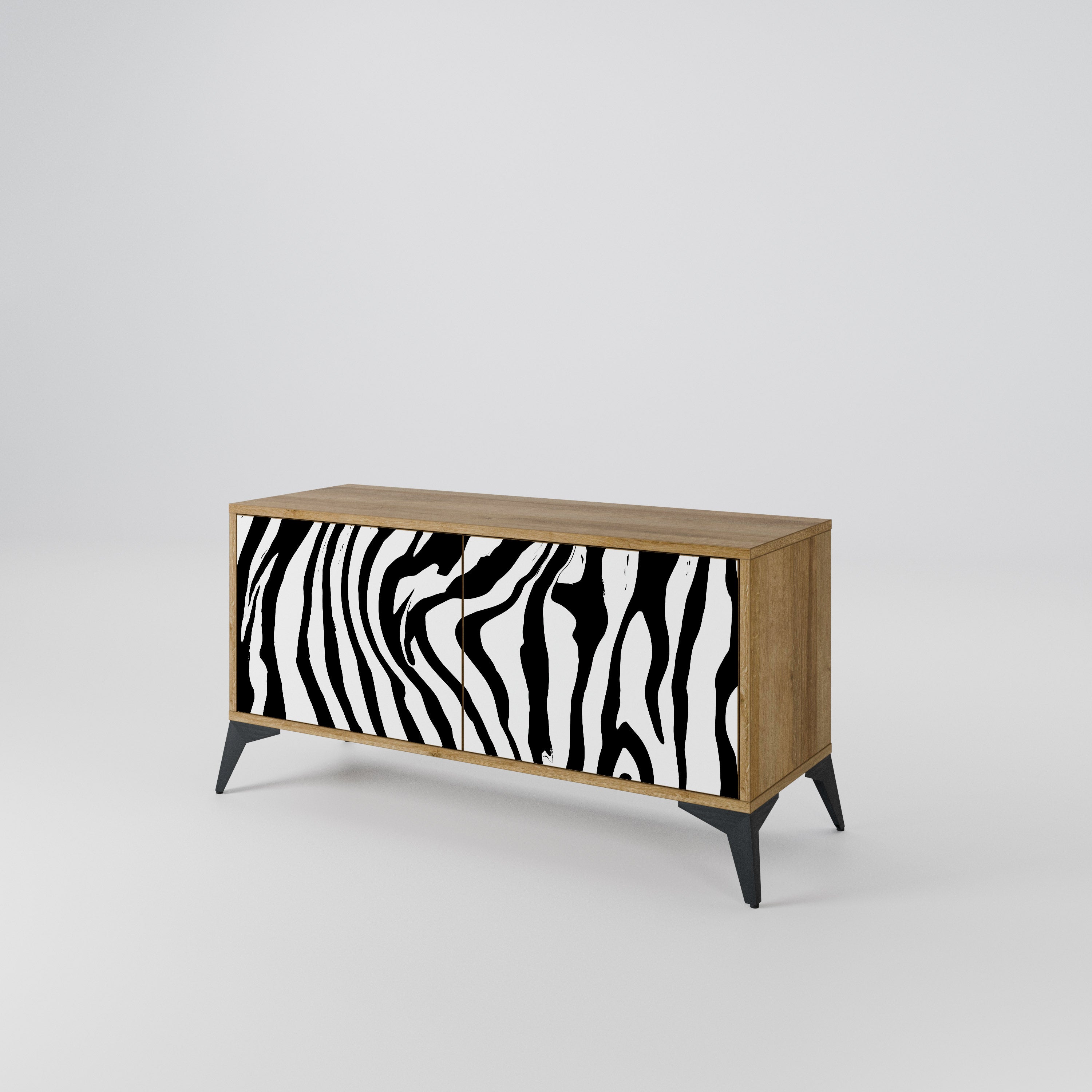 SPLENDID ZEBRA Mueble de TV Compacto de 2 puertas