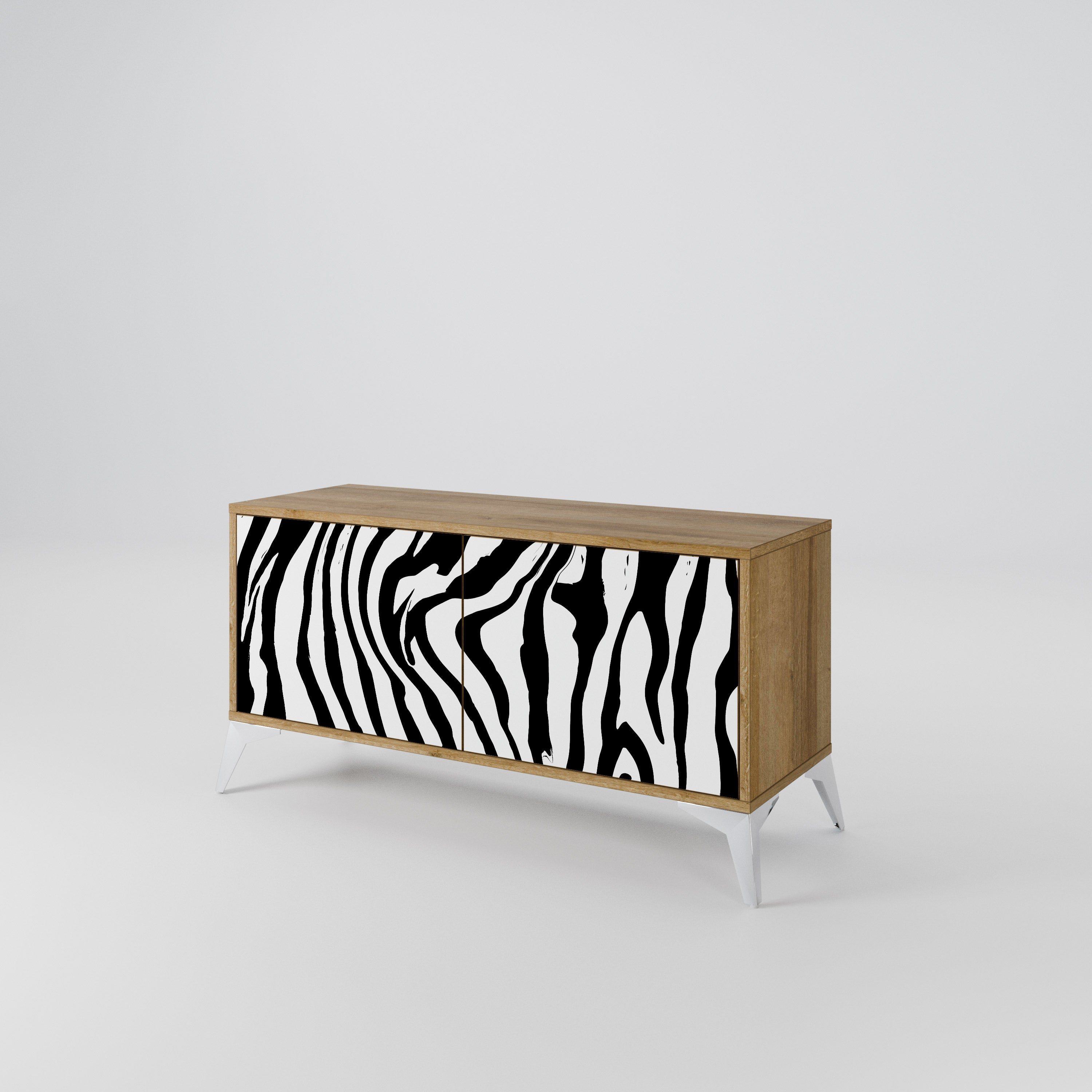 SPLENDID ZEBRA Mueble de TV Compacto de 2 puertas