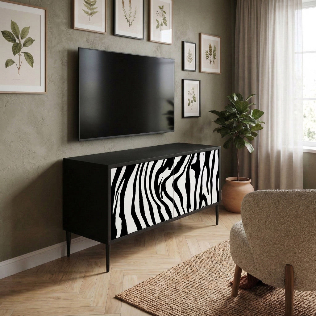 SPLENDID ZEBRA Mueble de TV Compacto de 2 puertas