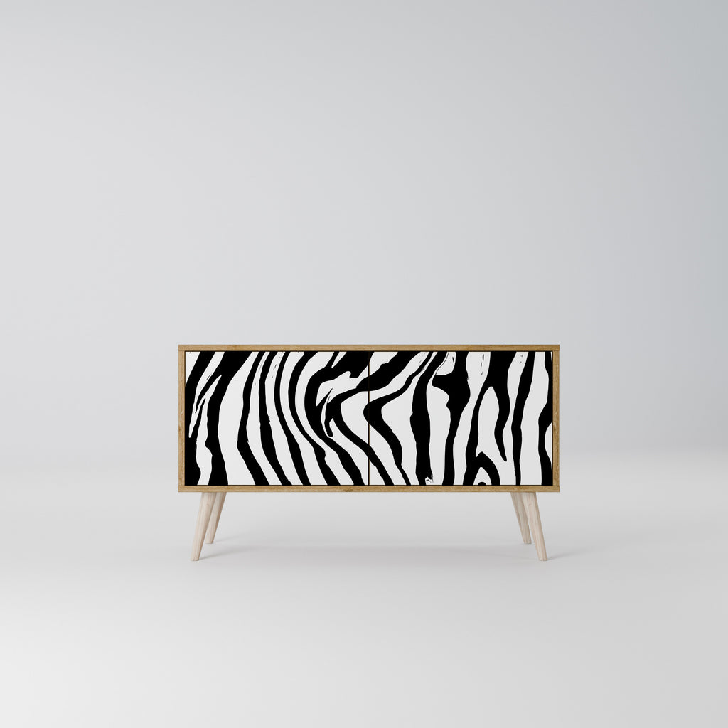 SPLENDID ZEBRA Mueble de TV Compacto de 2 puertas