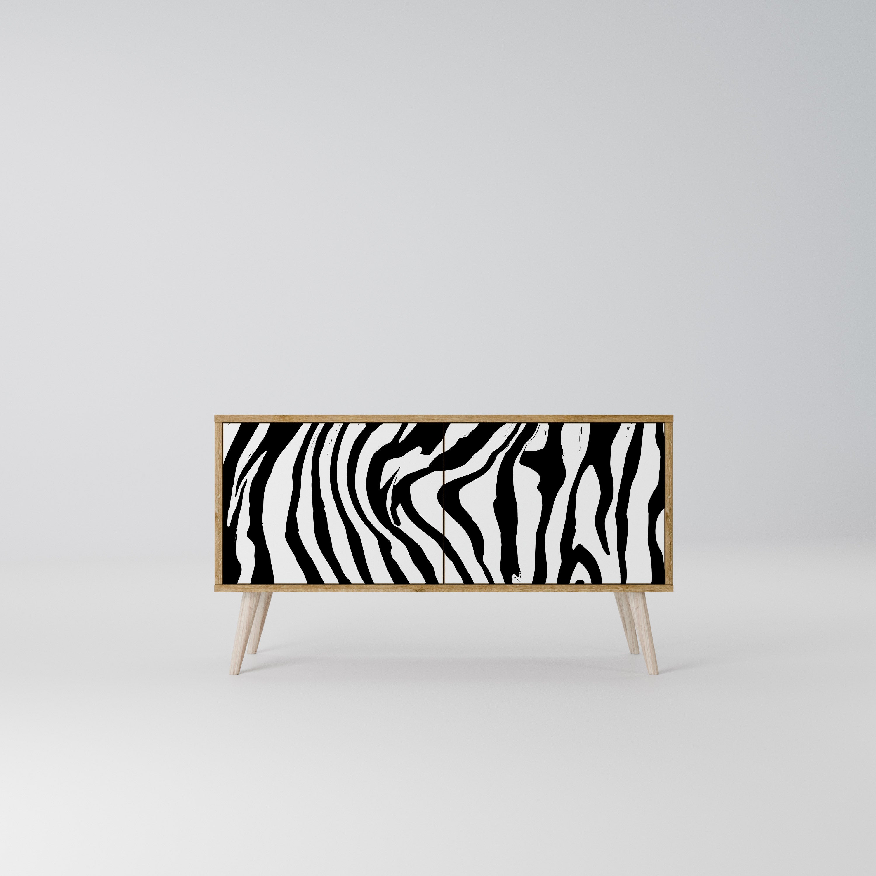 SPLENDID ZEBRA Mueble de TV Compacto de 2 puertas