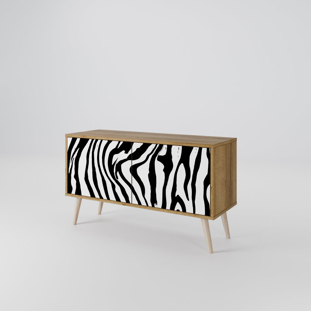 SPLENDID ZEBRA Mueble de TV Compacto de 2 puertas