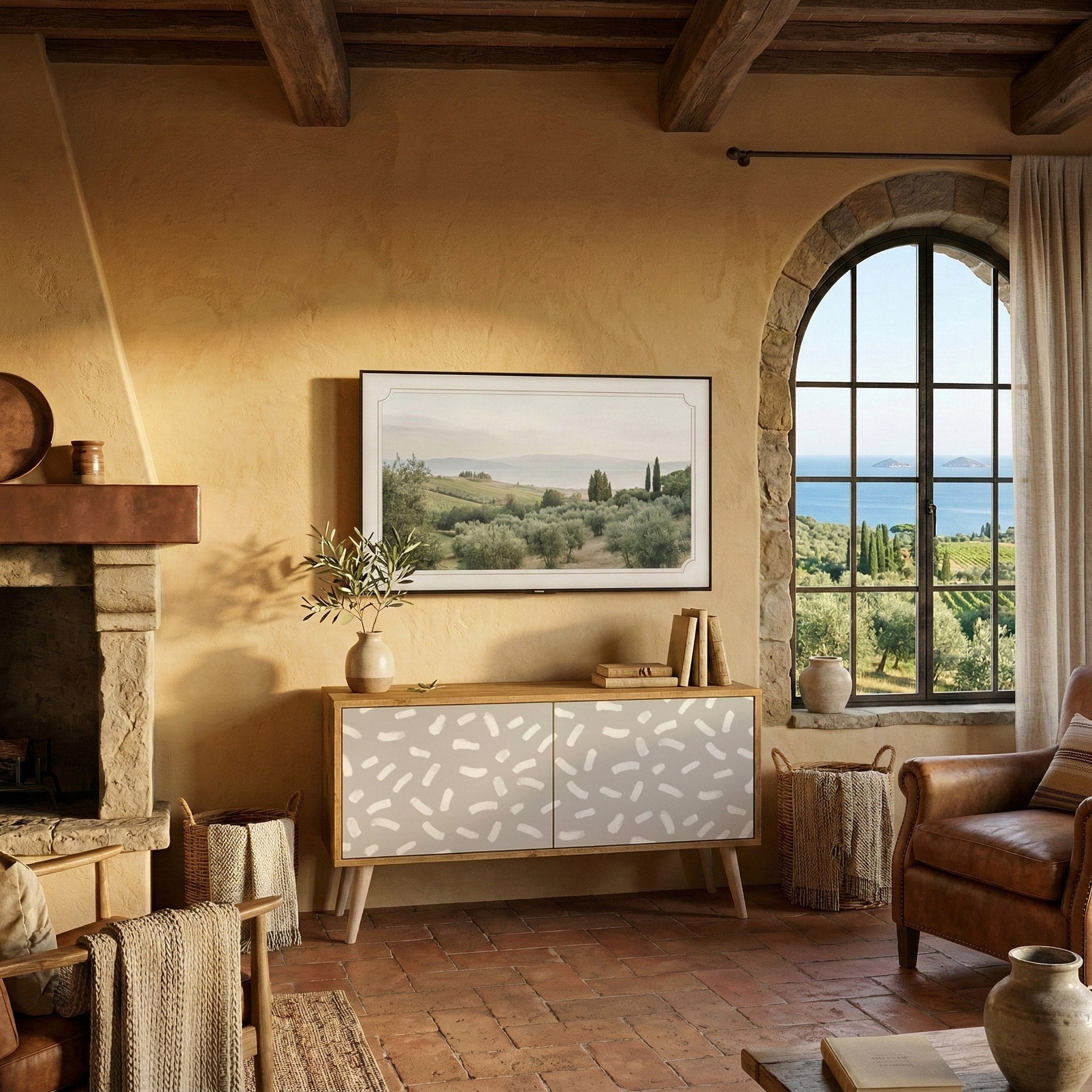 PASSING SECONDS Mueble de TV Compacto de 2 puertas