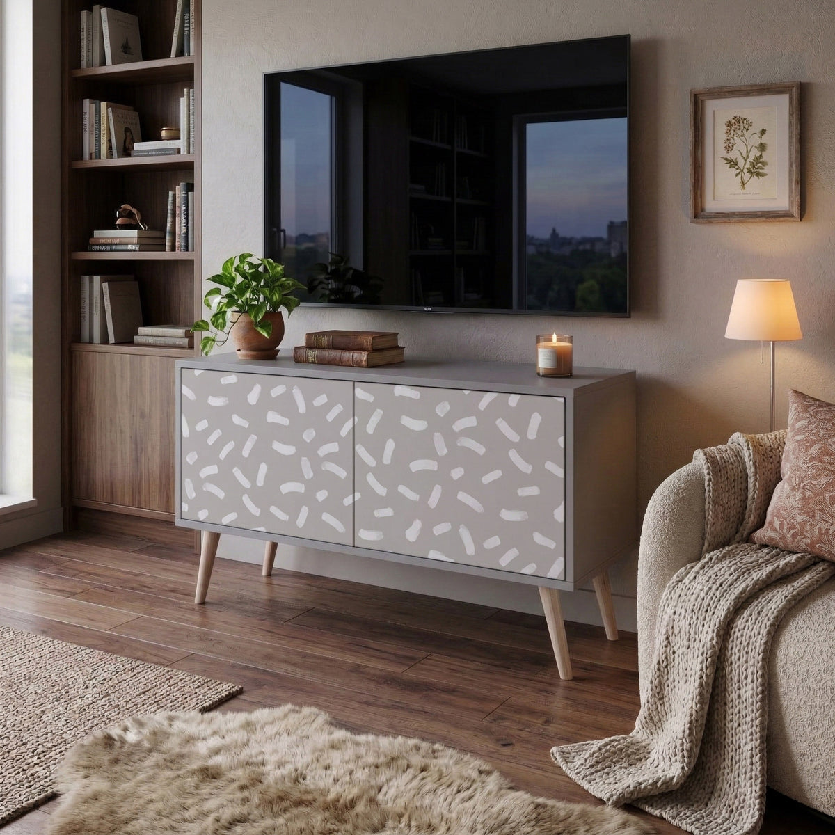 PASSING SECONDS Mueble de TV Compacto de 2 puertas