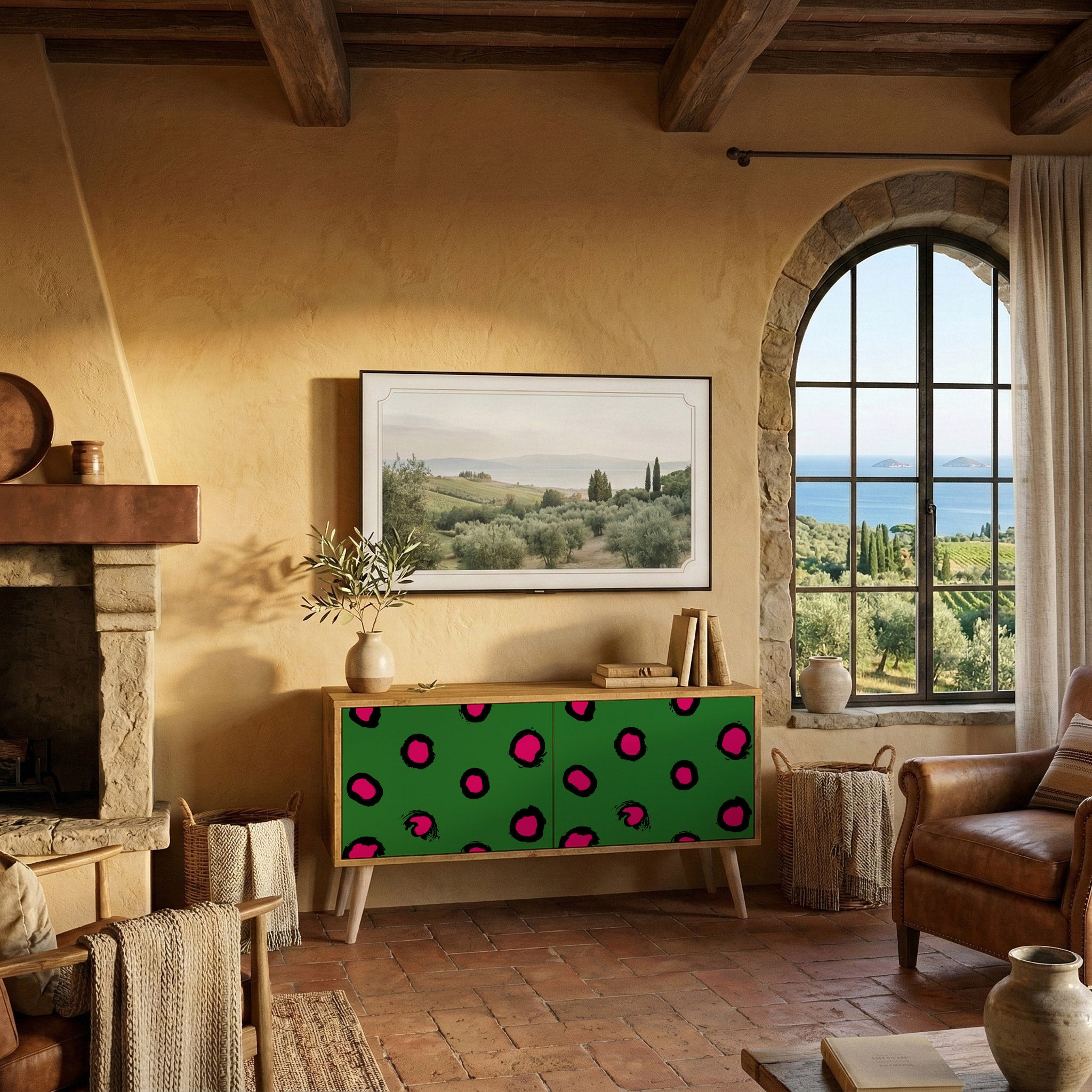 FUNKY SPOTS Mueble de TV Compacto de 2 puertas