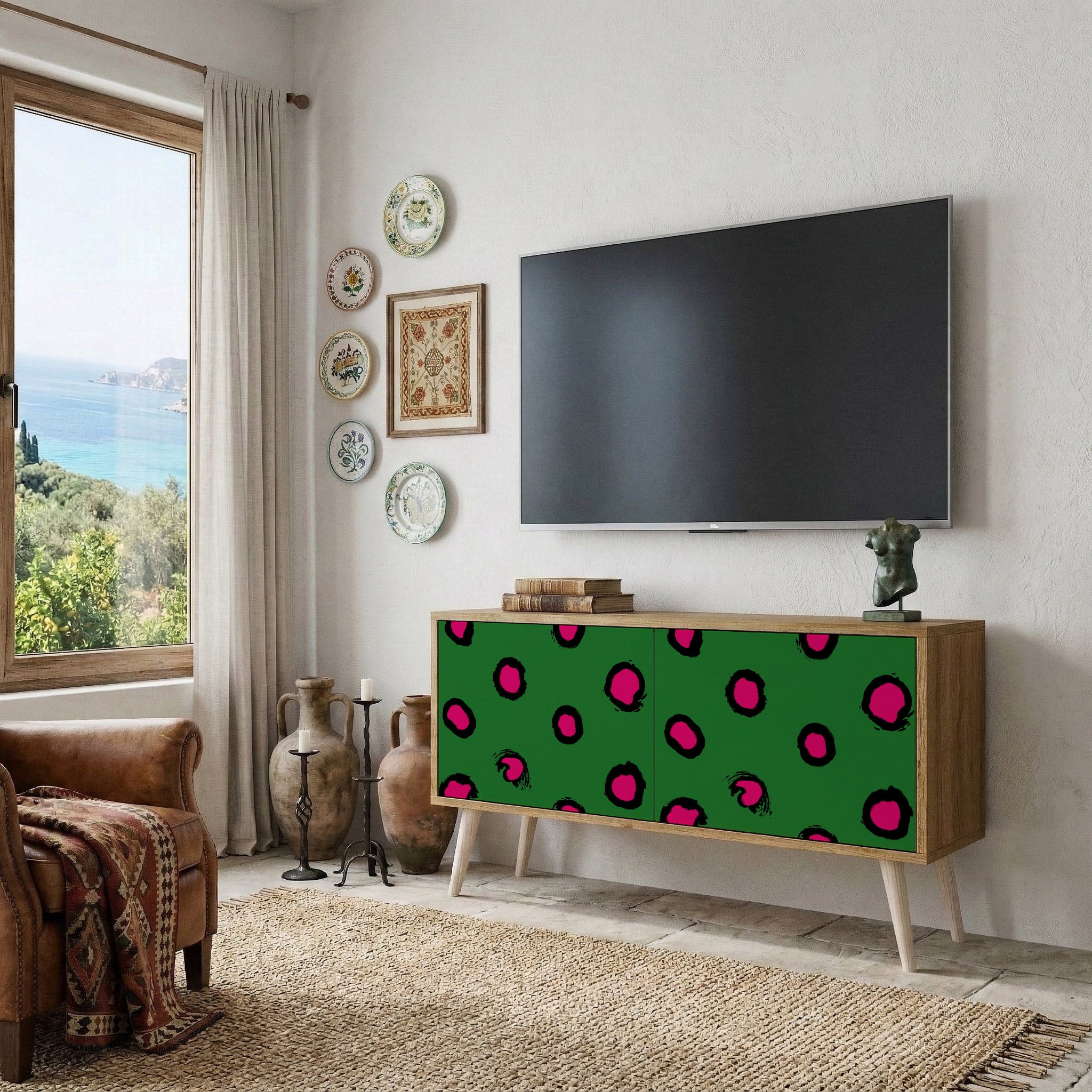 FUNKY SPOTS Mueble de TV Compacto de 2 puertas