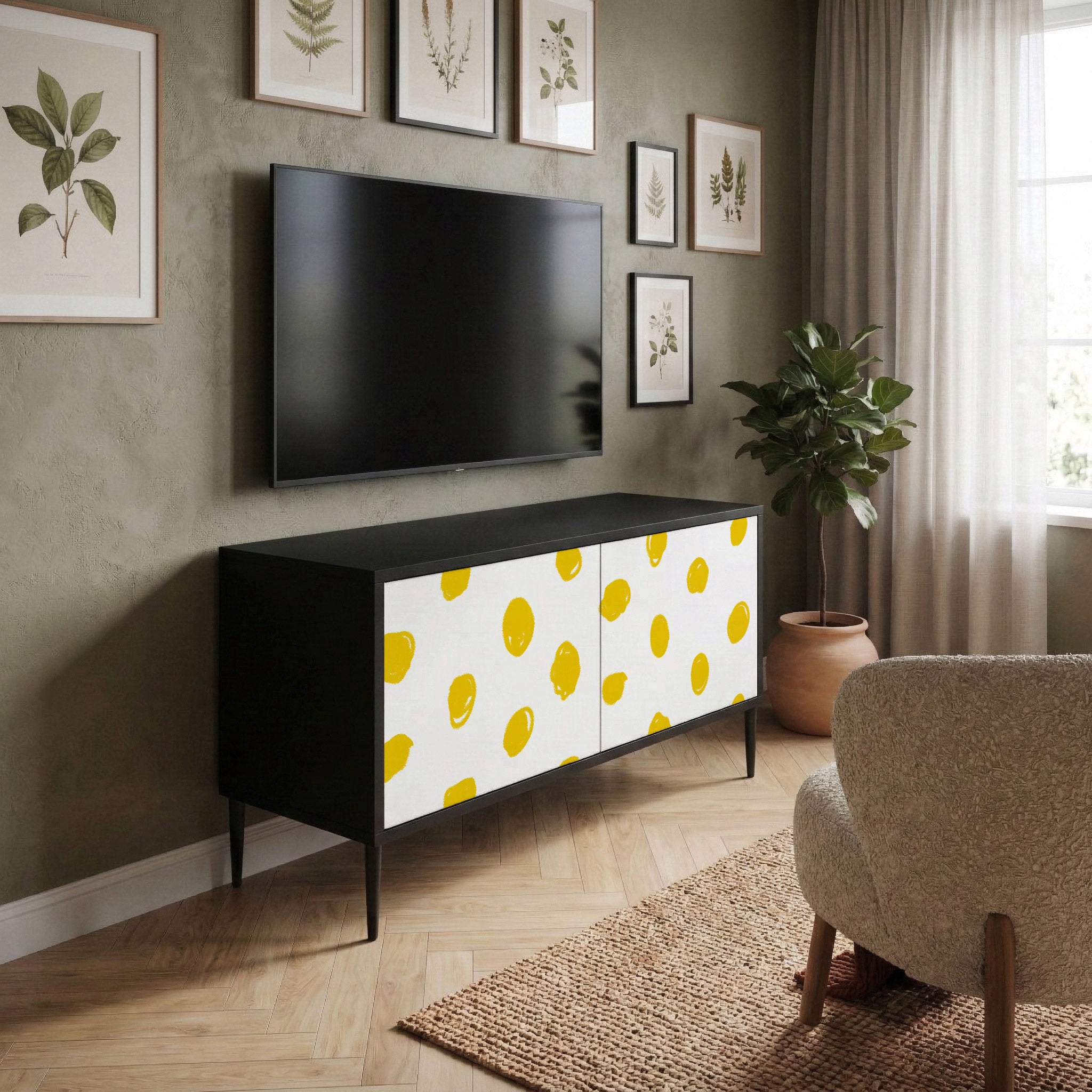 RADIANT REVERIE Mueble de TV Compacto de 2 puertas