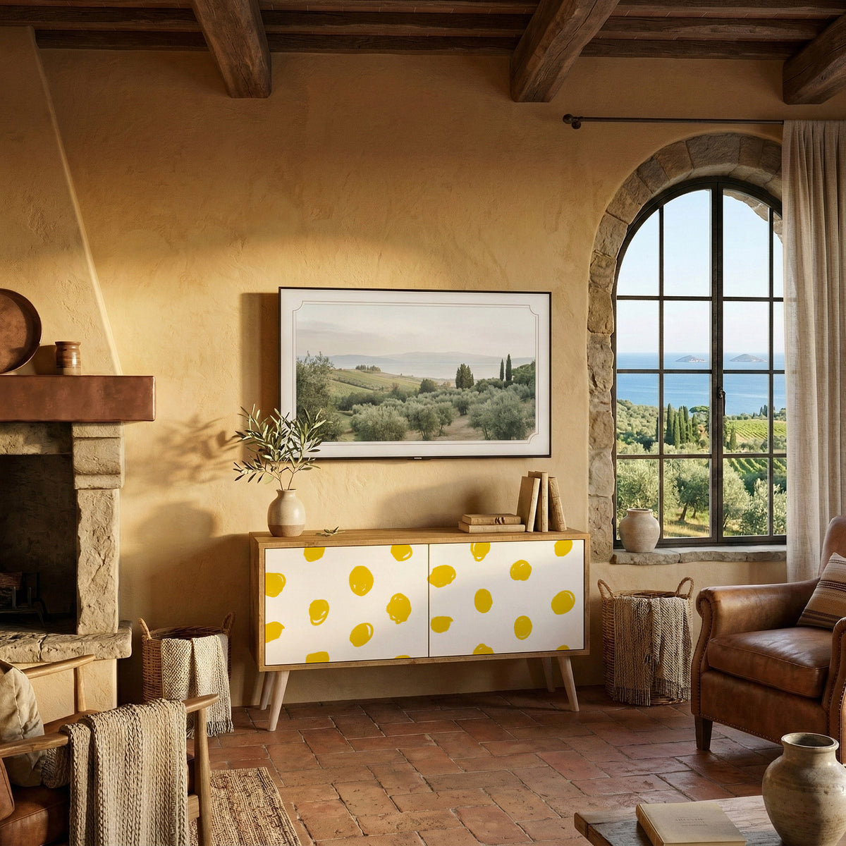 RADIANT REVERIE Mueble de TV Compacto de 2 puertas