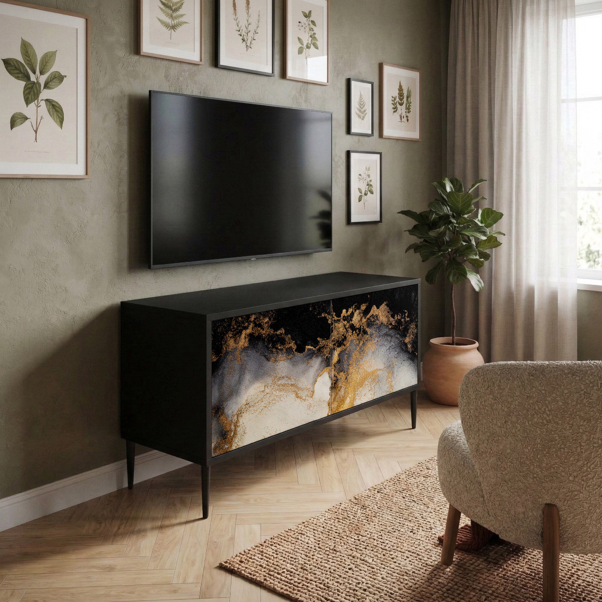 MARBLE OF TOMMORROW Mueble de TV Compacto de 2 puertas
