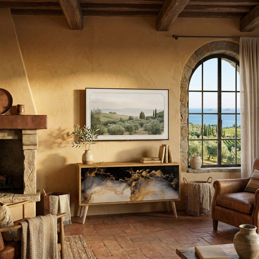 MARBLE OF TOMMORROW Mueble de TV Compacto de 2 puertas