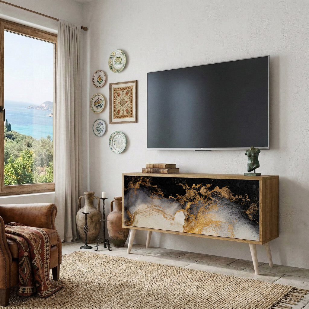 MARBLE OF TOMMORROW Mueble de TV Compacto de 2 puertas