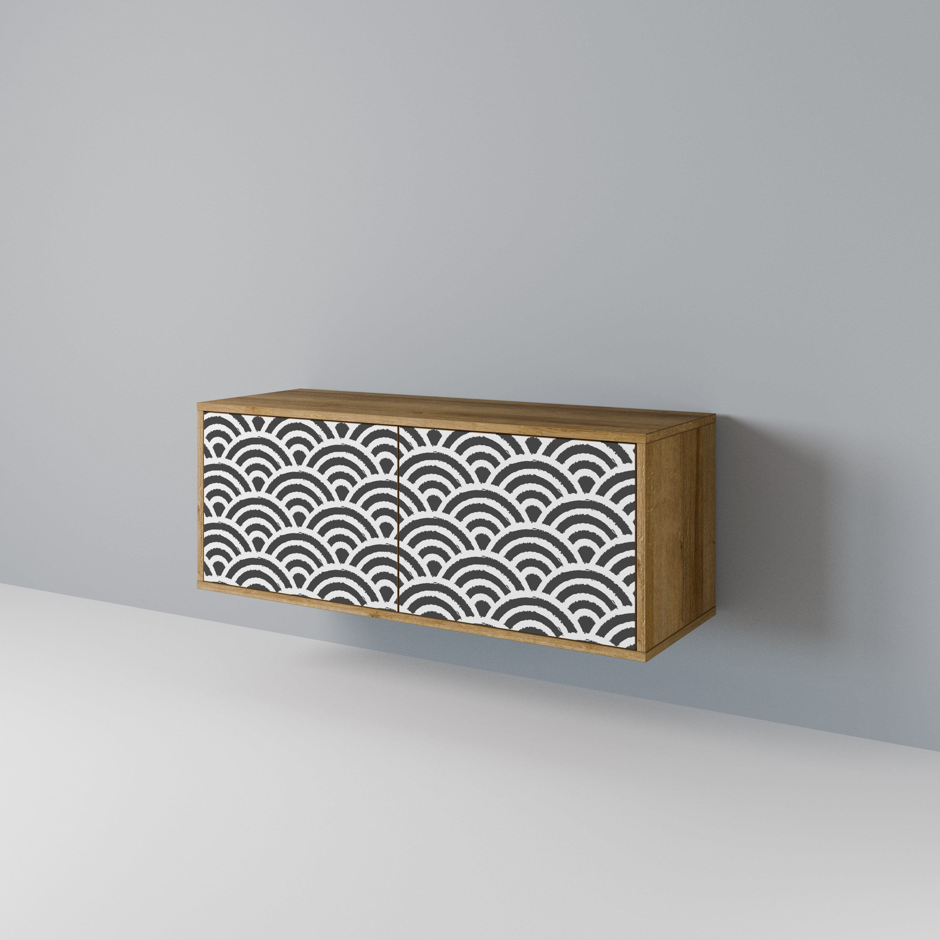 GLOOMY HOST Mueble de TV Compacto de 2 puertas