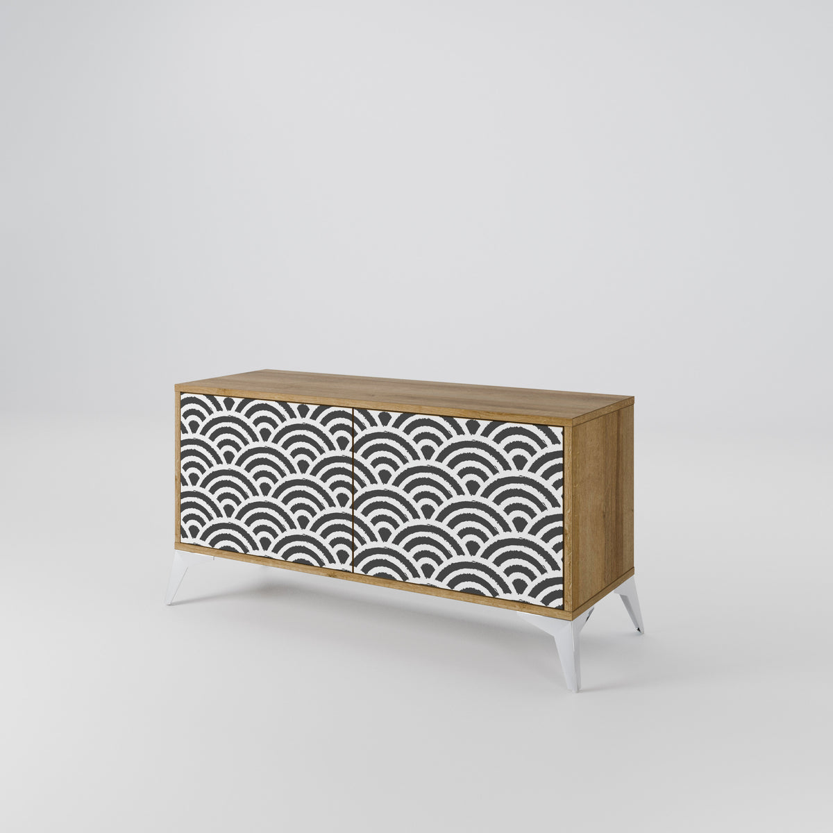 GLOOMY HOST Mueble de TV Compacto de 2 puertas