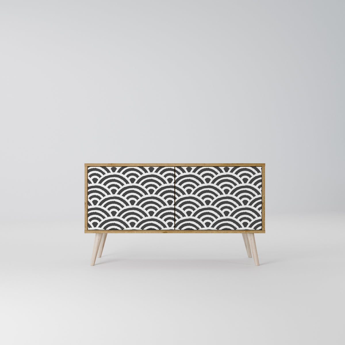 GLOOMY HOST Mueble de TV Compacto de 2 puertas