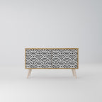 GLOOMY HOST Mueble de TV Compacto de 2 puertas