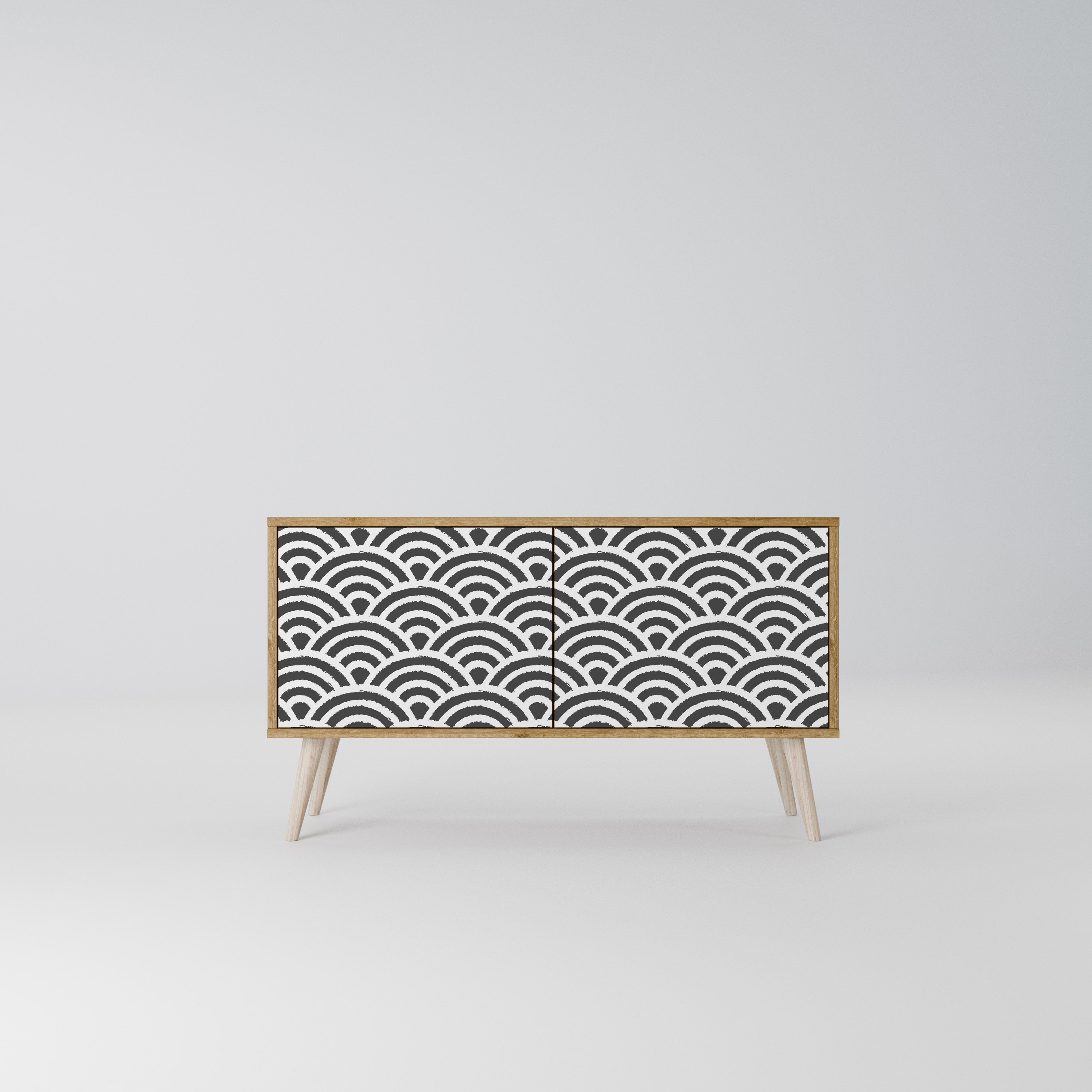 GLOOMY HOST Mueble de TV Compacto de 2 puertas