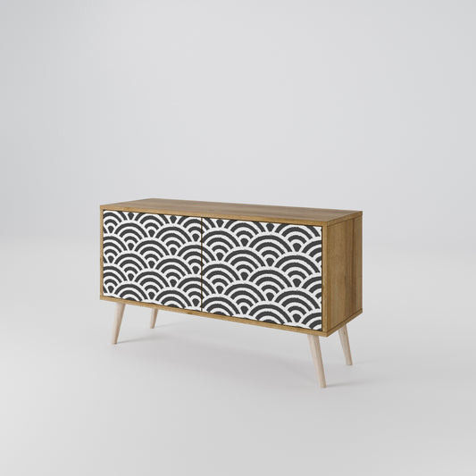 GLOOMY HOST Mueble de TV Compacto de 2 puertas