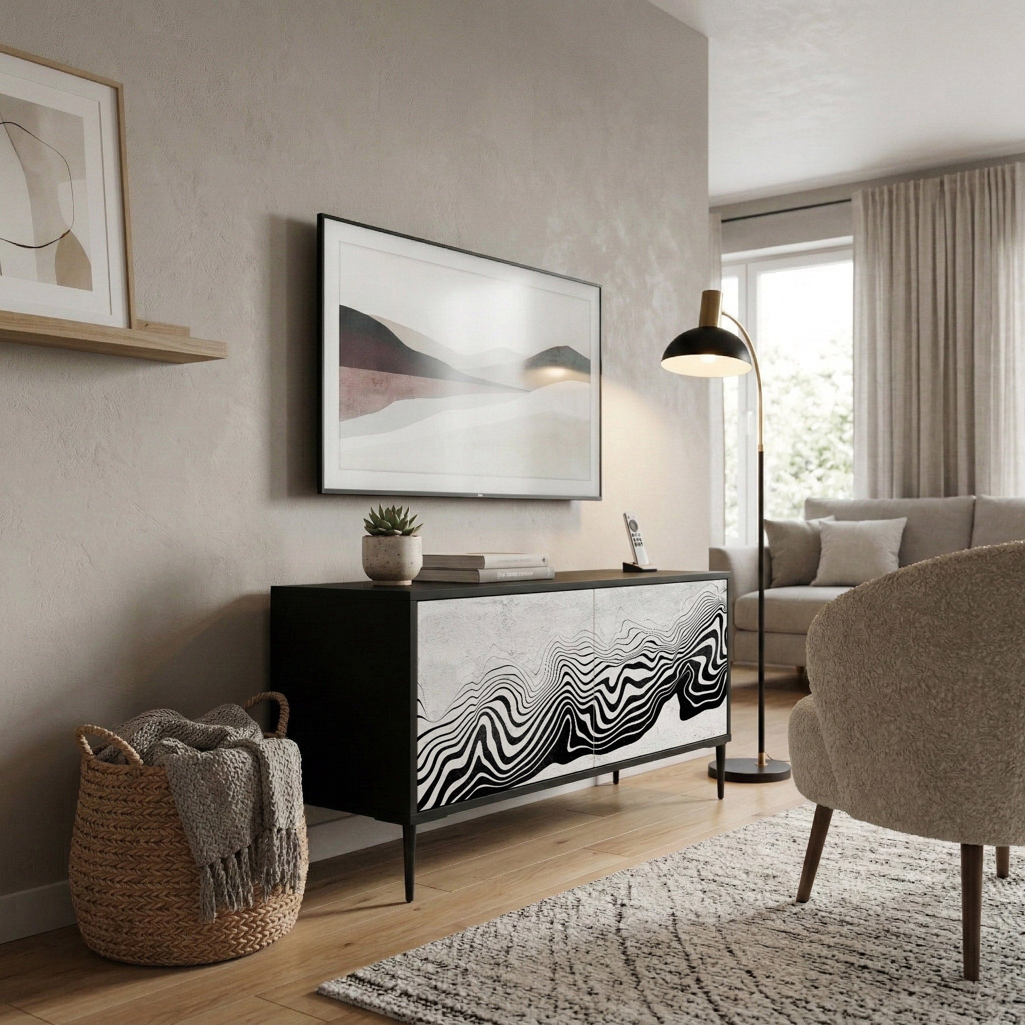 MONOCHROME MIRAGE Mueble de TV Compacto de 2 puertas