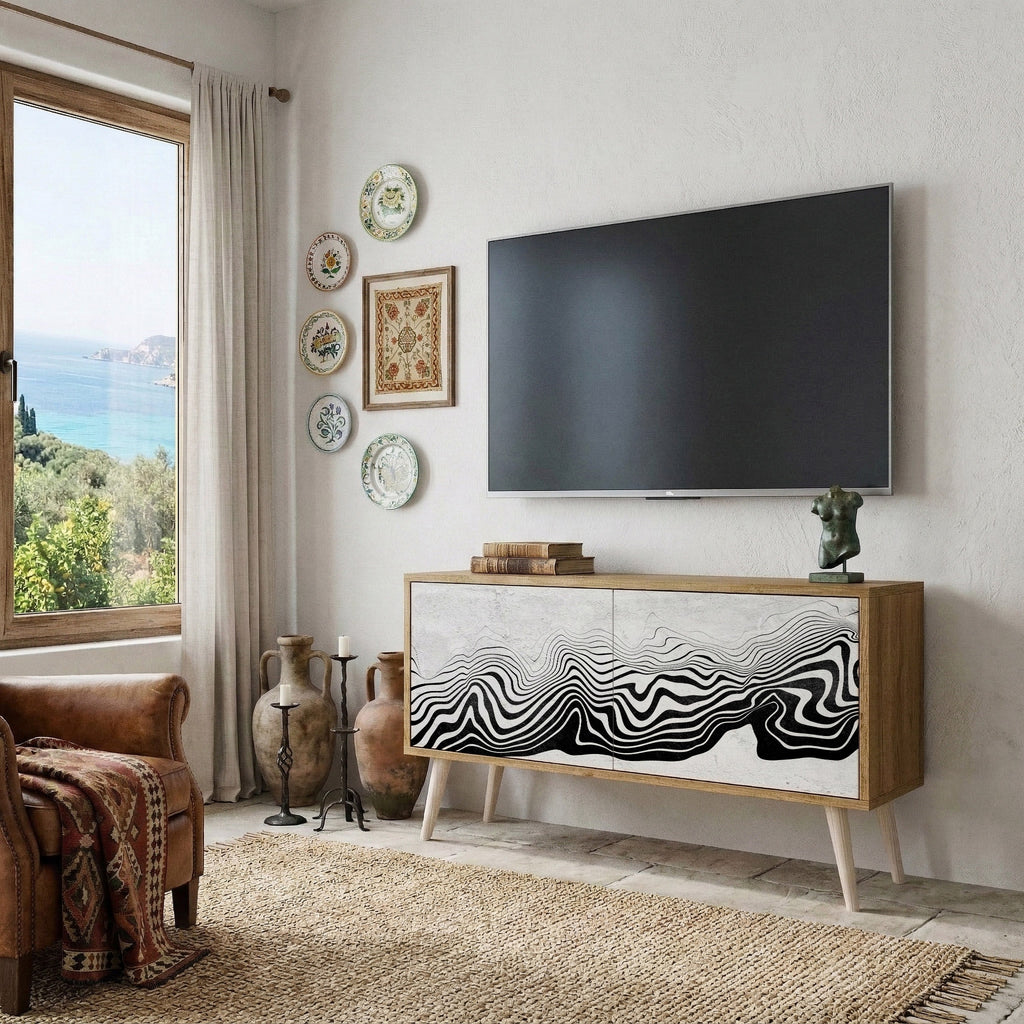 MONOCHROME MIRAGE Mueble de TV Compacto de 2 puertas