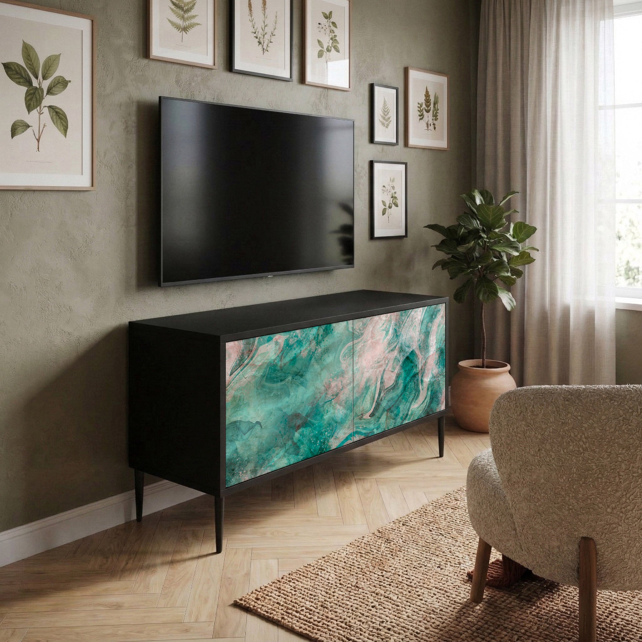 ABSTRACT ALCHEMY Mueble de TV Compacto de 2 puertas