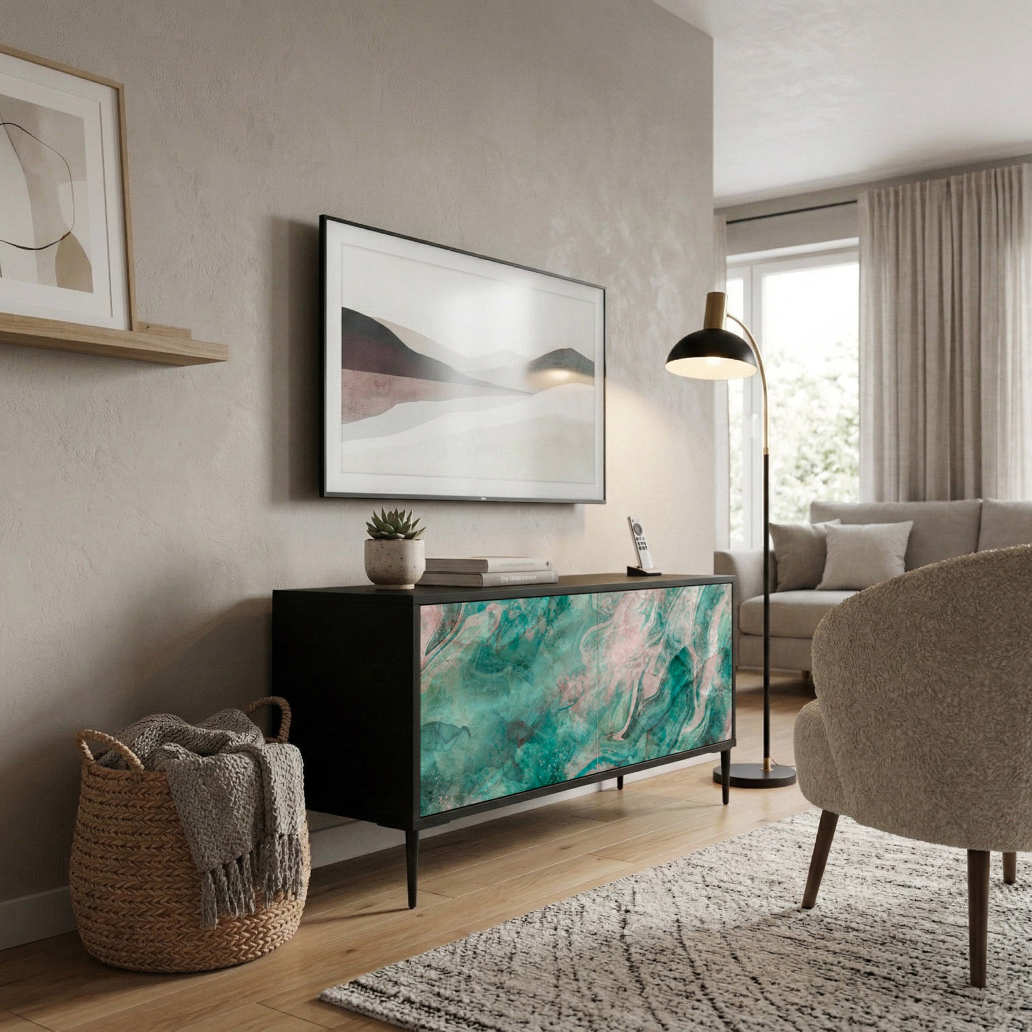 ABSTRACT ALCHEMY Mueble de TV Compacto de 2 puertas