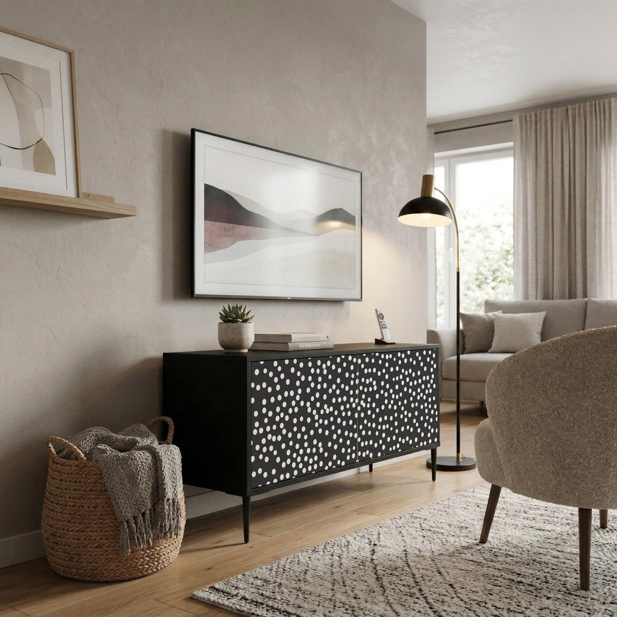 BLINDING LIGHTS Mueble de TV Compacto de 2 puertas